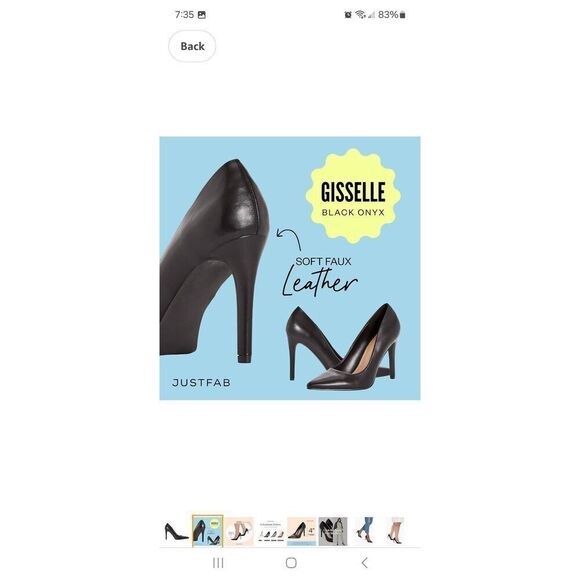 New Size 10 JustFab Black Onyx Gisselle Stiletto Pump High Heel Dress Shoes - Picture 2 of 12